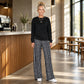 Vrouwen Casual ronde hals top & bedrukte broek set