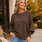 Dames Oversized Gebreid Shirt met Ribstruktuur