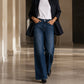 Dames Jeans met Hoge Taille, Wijde Pijpen en Stretch
