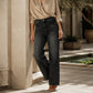 Dames Jeans met Hoge Taille, Wijde Pijpen en Stretch