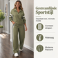 Casual sweatshirt en wijde pijpen broek set voor dames
