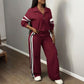 Casual sweatshirt en wijde pijpen broek set voor dames