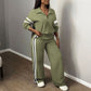 Casual sweatshirt en wijde pijpen broek set voor dames