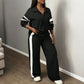Casual sweatshirt en wijde pijpen broek set voor dames