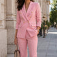 Elegante blazer met dubbele rij knopen en broekenset voor dames