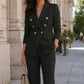 Elegante blazer met dubbele rij knopen en broekenset voor dames