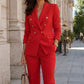 Elegante blazer met dubbele rij knopen en broekenset voor dames