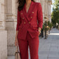 Elegante blazer met dubbele rij knopen en broekenset voor dames