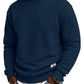 Heren Sweatshirt met Lange Mouwen, Jacquard en Ronde Hals, Losvallend Model, Verdikte Herfst/Winter Top, Ook in Maat Extra Groot