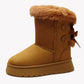 Dames sneeuwlaarzen met plateauzool en strikdetail