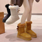 Dames sneeuwlaarzen met plateauzool en strikdetail