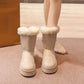 Dames sneeuwlaarzen met plateauzool en strikdetail