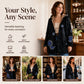 Vintage damesjas met capuchon en bladmotief