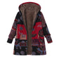 Vintage damesjas met capuchon en bladmotief