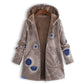 Vintage damesjas met capuchon en bladmotief