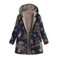 Vintage damesjas met capuchon en bladmotief