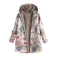 Vintage damesjas met capuchon en bladmotief