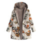 Vintage damesjas met capuchon en bladmotief