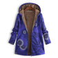 Vintage damesjas met capuchon en bladmotief