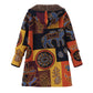 Vintage damesjas met capuchon en bladmotief