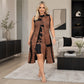 Chic dameslo faux 2-delige mouwloze jurk