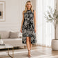 Chic dameslo faux 2-delige mouwloze jurk