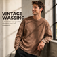 Vintage gewassen T-shirt met lange mouwen