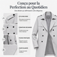 Klassieke trenchcoat voor heren, halflang, met dubbele knoopsluiting