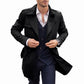 Klassieke trenchcoat voor heren, halflang, met dubbele knoopsluiting