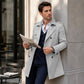 Klassieke trenchcoat voor heren, halflang, met dubbele knoopsluiting