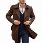 Klassieke trenchcoat voor heren, halflang, met dubbele knoopsluiting