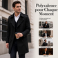 Klassieke trenchcoat voor heren, halflang, met dubbele knoopsluiting