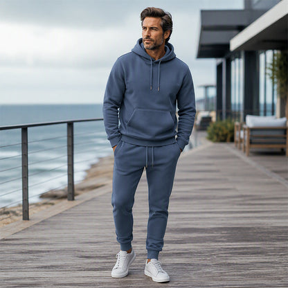 Heren Capuchonsweatshirt en Sweatpants Tweedelige Trainingspak Set