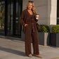 Dames 3-delige Gebreide Loungewear Set