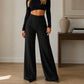 Casual damesbroek met hoge taille en wijde pijpen