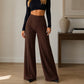 Casual damesbroek met hoge taille en wijde pijpen