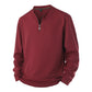 Heren sweatshirt met halve rits, warme gevoerde binnenkant en ribboord
