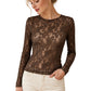 Elegant kanten overhemd met lange mouwen voor dames
