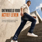 Heren stretch slim fit jeans met scheuren