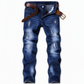 Heren stretch slim fit jeans met scheuren