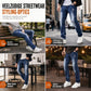 Heren stretch slim fit jeans met scheuren
