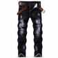 Heren stretch slim fit jeans met scheuren
