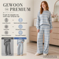 Dames Gestreept Mock Neck Top & Wijde Pantalon Set