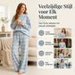Dames Gestreept Mock Neck Top & Wijde Pantalon Set