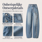 Dames Vintage Wijde Jeans met Knoppen aan de Zijkant