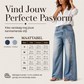 Dames Vintage Wijde Jeans met Knoppen aan de Zijkant