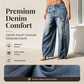 Dames Vintage Wijde Jeans met Knoppen aan de Zijkant