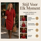 Dames jurk van geribbreid breisel met colkraag