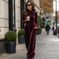 Chique fluwelen jumpsuit met standkraag voor dames