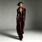 Chique fluwelen jumpsuit met standkraag voor dames